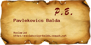 Pavlekovics Balda névjegykártya